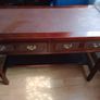 Wooden console table with faux crocodile skin detail Image 4