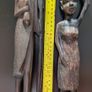 African Wooden Figures Pair Warrior Spear Water Carrier Hand Carved Image 10