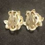 Vintage Sterling Silver Filigree Flower Earrings Clip On Image 5