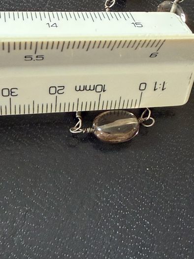 silver necklace with natural stones