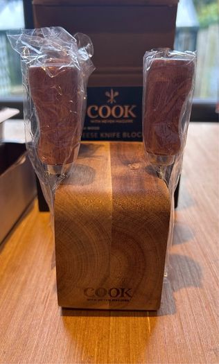 Small Acacia Wood Cheese Knife Block