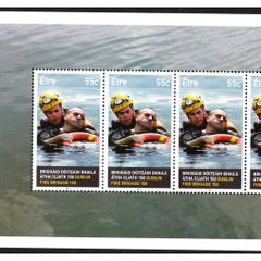 2012 Ireland 150th Anniversary of the Dublin Fire Brigade (DFB) Water Rescue Commemorative Stamp Booklet Pane Mint Never Hinged (MNH). Hibernian HP219