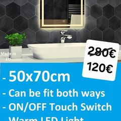 LED Bathroom Mirror 50x70cm Touch Switch