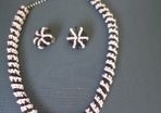 Vintage Beaded Necklace and Clip On Earrings for Sale