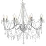 Chandelier with Beads Silver 8 x E14 Bulbs Image 5