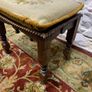 Vintage oak framed footstool with tapestry cushion. Image 5