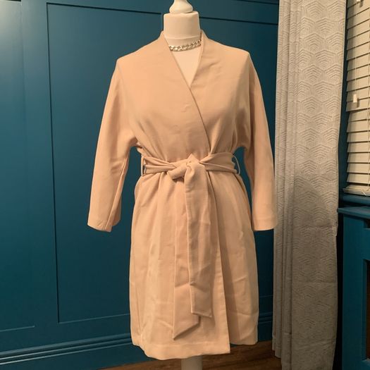 Top shop wrap cream coat. Size 8