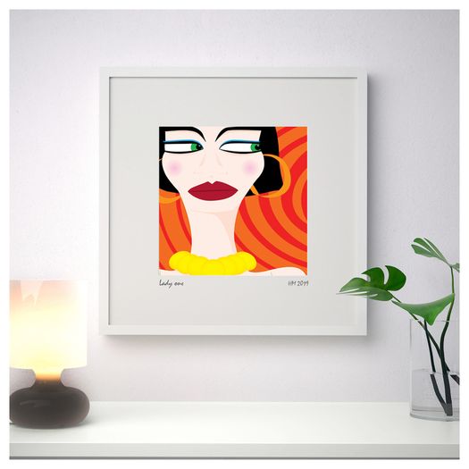 Lady One, Large Framed Print by artist Helen Mathews