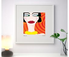 Lady One, Large Framed Print by artist Helen Mathews