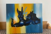 Oil Painting on Canvas of Nude Headless Figures
