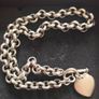 Heavy Solid Sterling Silver Heart Charm Necklace 66grams Gift box Image 2