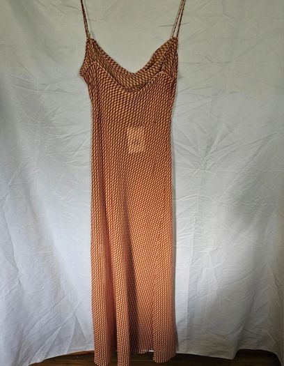 Sisterhood Orange Slip Wave Print Dress