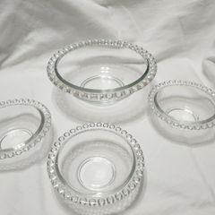 Vintage Glass Dish and Bowls