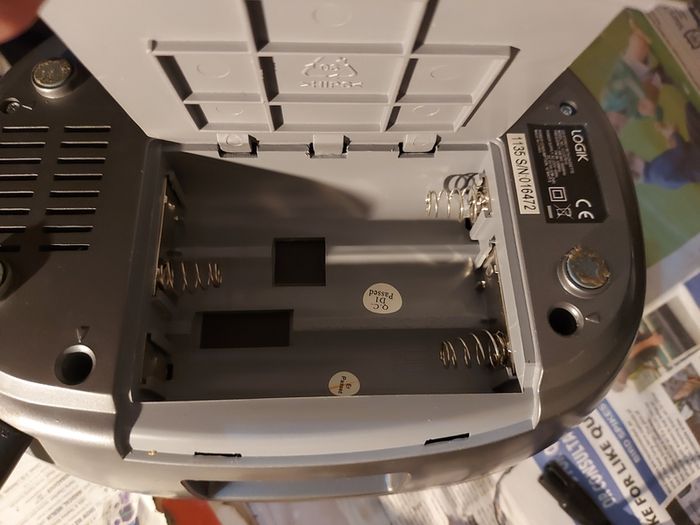 Logik CD Stereo With Cassette, Model LCCSTR10, in good condition, Radio and CD work fine, Tape play button not staying engaged, Forward and rewind work