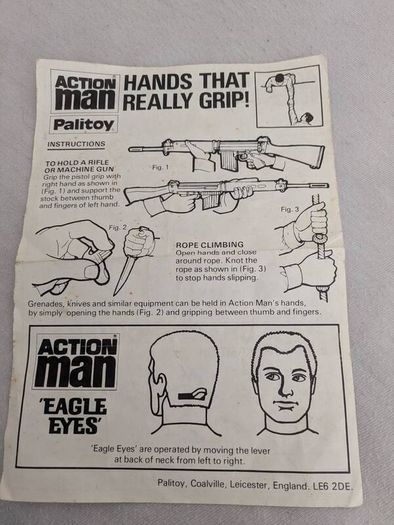 Vintage Action Man Eagle Eyes instructions leaflet