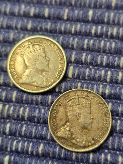 Edward VII 5cent Canada x2