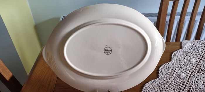 Vintage Franciscan Desert Rose hand decorated 14" oval serving platter made in Staffordshire England