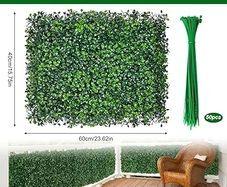 6 PCS Artificial Hedge Panels 40x60cm - Dark Green Boxwood Privacy Fence Wall for Indoor Outdoor Garden Decor, Wedding Backdrop, Balcony Cover