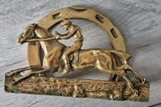 Vintage brass equestrian letter holder