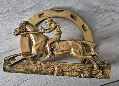 Vintage brass equestrian letter holder