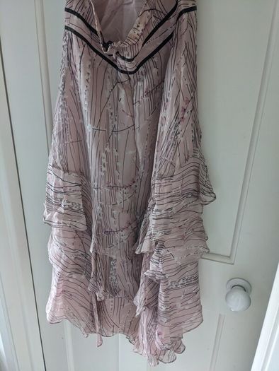 Elegant pink and brown halterneck