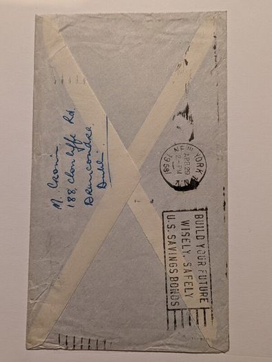First Irish transatlantic flight cover
