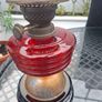 Beautiful Antique Victorian British made Cranberry Oil Lamp Image 5