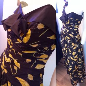 1970s Barbarella Vintage Strapless Dress