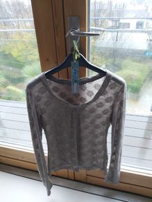Bohemia Label Ladies Gray Cotton Mix Top Sz L UK14