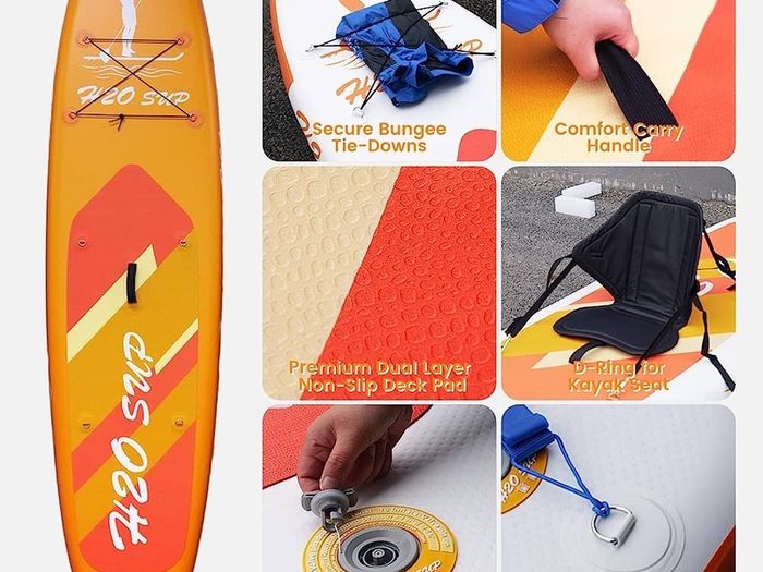 Inflatable Stand Up Paddle Board 10.6 Inch x 10 x 30 Inch x 6 Inch with Premium SUP Paddle Board Accessories And Backpack, Ultra Light, Wide Stable Design (FREE SHIPPING)