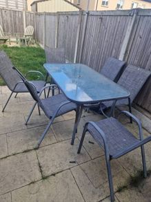 FREE grey patio table and 6 chairs