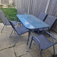 FREE grey patio table and 6 chairs