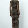 ZARA Tulle Maxi Dress XL New Animal Print Image 5