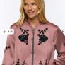 NEW River Island Pink satin embellished bomber jacket Image 4