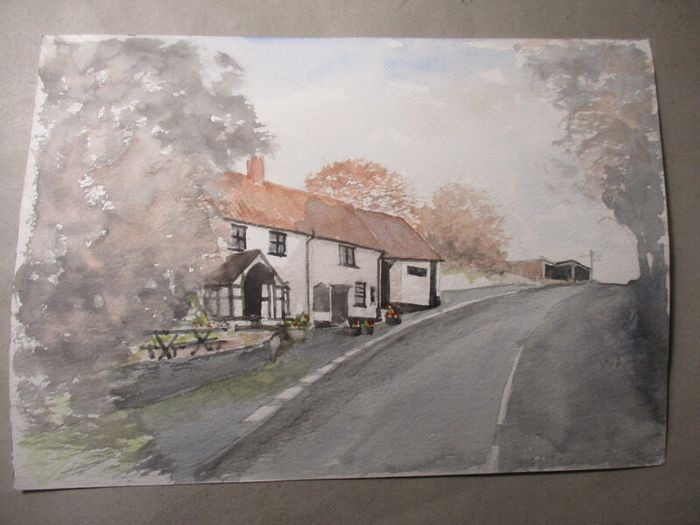 Unframed Watercolour, Winter Scene