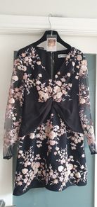 self - portrait  Midnight Floral Mesh Mini Dress Sz 14UK (Fit 12UK comfortably) - Rrp 425 (New)