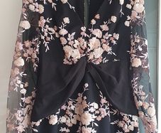 self - portrait  Midnight Floral Mesh Mini Dress Sz 14UK (Fit 12UK comfortably) - Rrp 425 (New)