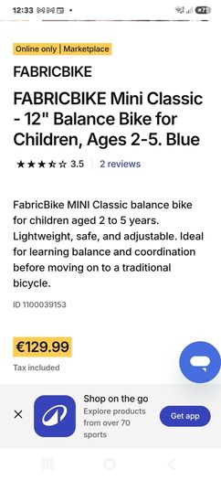 Child's balance bike
