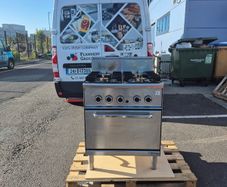 2 x Mareno 4 ring gas range with oven - commercial catering equipment