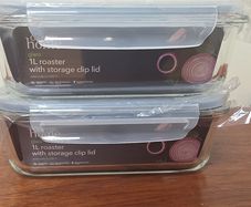 1 litre glass roaster with storage clip lid