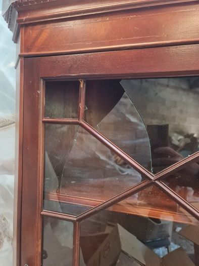 glazed corner cabinet