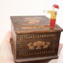 Vintage WOOD JAPANESE Cigarette Dispenser 4" x3,4" H-2,4" Image 7