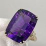 Yellow Gold AAA Zambian Amethyst & Natural Diamond Ring Image 7