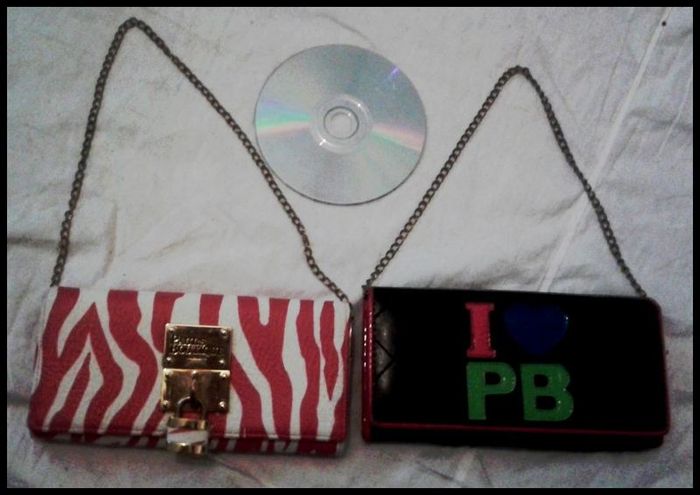 2 x "Pauls Boutique" Purse / Wallet /Clutch Bags both with Hidden Gold Chain Shoulder / Wrist Strap.