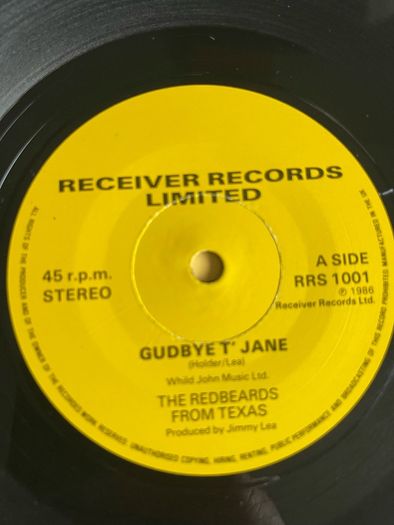 The red beards. Gudbye t jane picture sleeve vinyl record single in vg+ condition