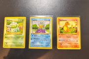 First Edition Shadowless Kanto starter Pokemon for sale.