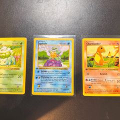 First Edition Shadowless Kanto starter Pokemon for sale.