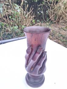 Pitcairn Islands Victorian Carved Hardwood Vase