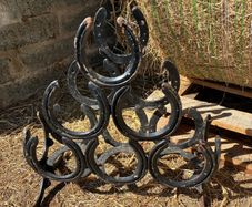 Horse shoe wine rack