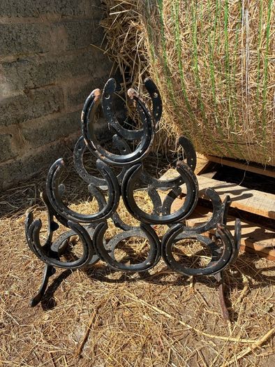 Horse shoe wine rack